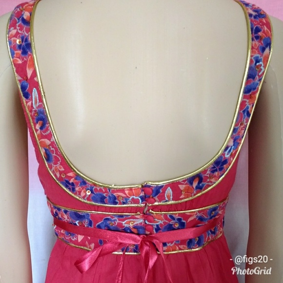 Free People Gold Piped Floral Detail Top - Picture 2 of 8